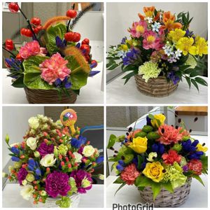 リンドウ,フラワーアレンジメント,今日のお花,みどりのまとめ受け付けのお花の画像