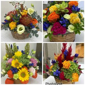 リンドウ,フラワーアレンジメント,今日のお花,みどりのまとめ受け付けのお花の画像