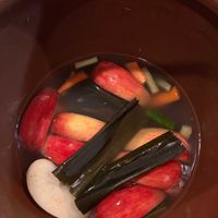 リンゴ,人参,キューリ,出し昆布の画像